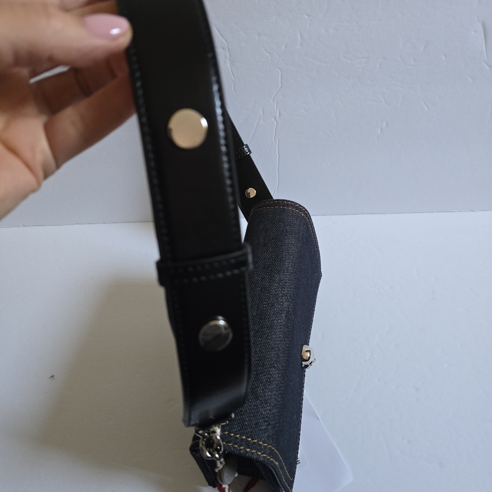 Alexander McQueen Skull Denim Crossbody Bag - Picture 10 of 14